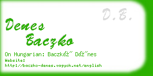 denes baczko business card